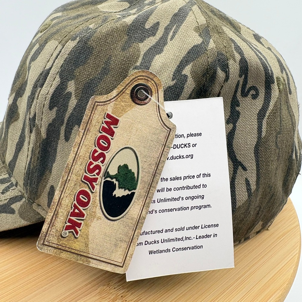 Ducks Unlimited Mossy Oak Bottomland Camo Hat Adjustable Hunting Cap NWT - Picture 3 of 10